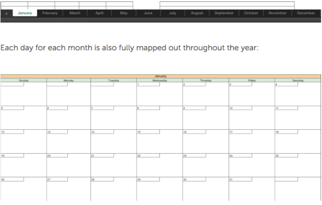 evernote calendar template 2020